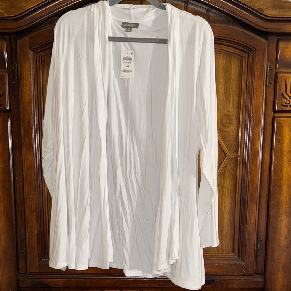 White Draped Cardigan